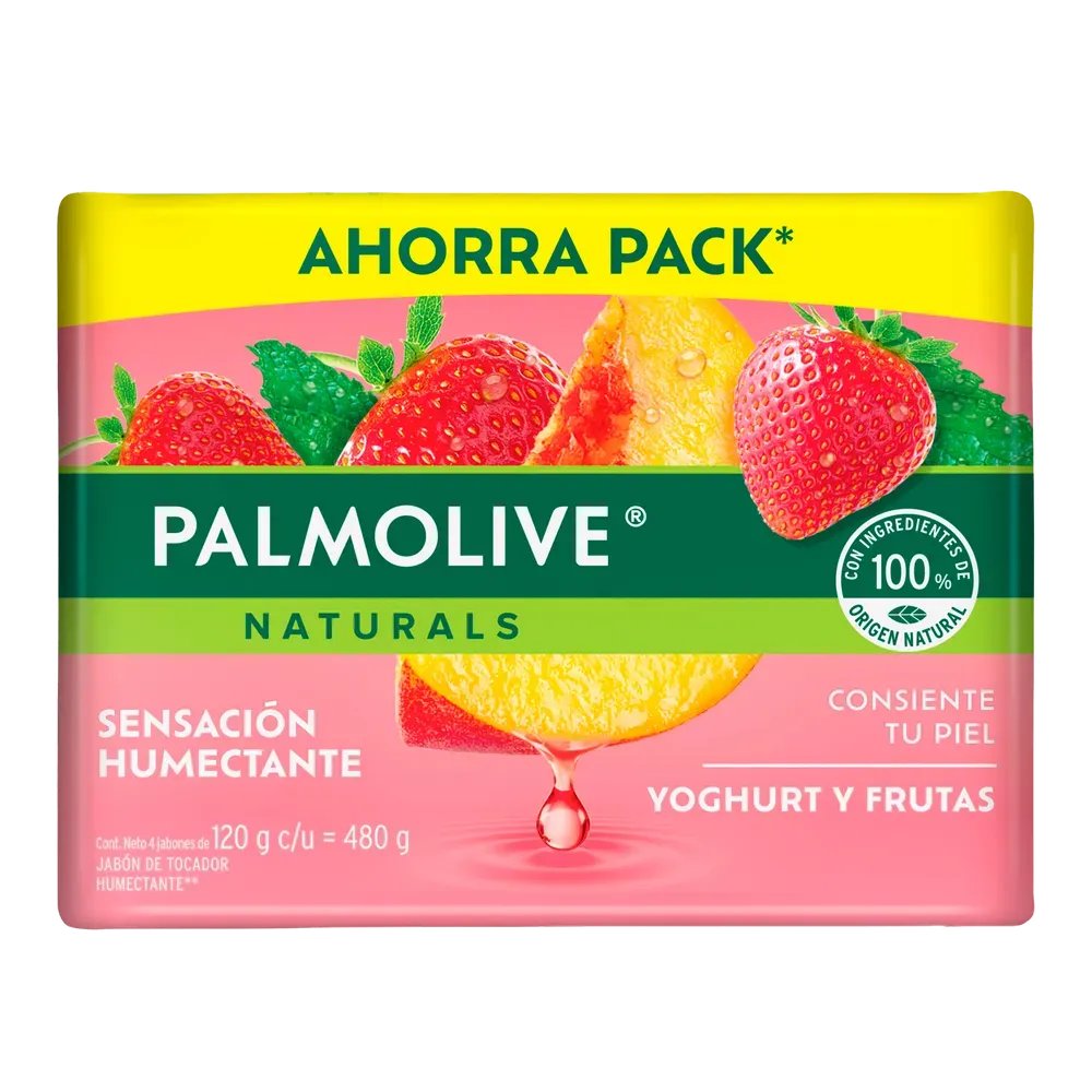 Jabon Barra 4 Pack Yoghurt Y Frutas Palmolive 120 g