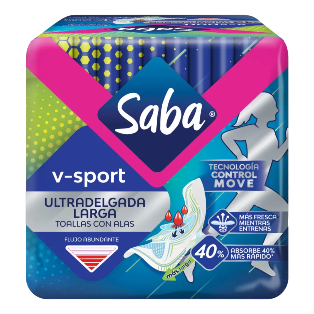Toalla Alas Larga Ultra V-Sport Saba 12 Pza