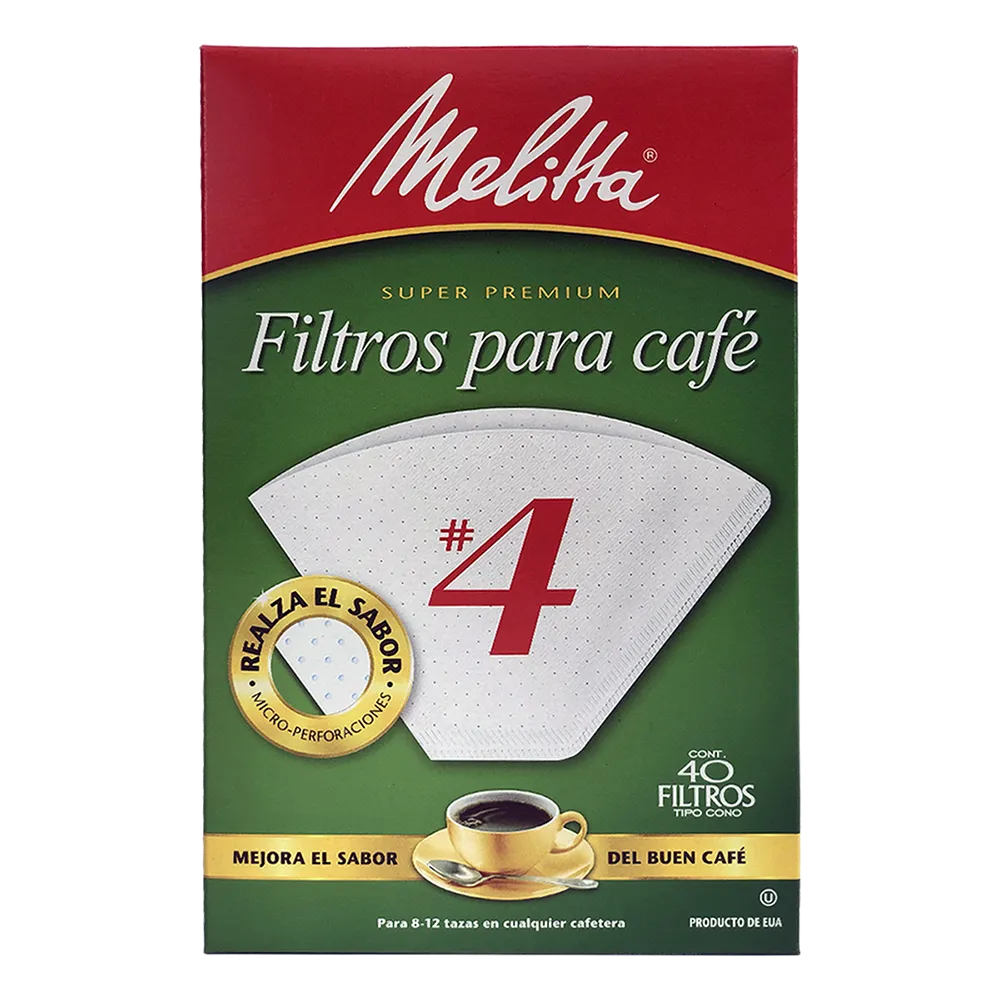 Filtro Para Cafe Conico #4 Melitta 40 Pza