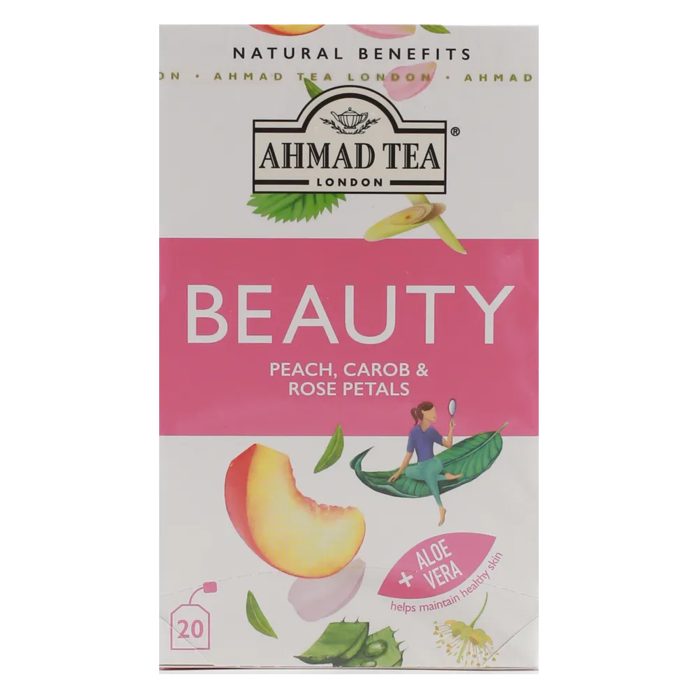 Te Beauty Natural Benefits Durazno Algarroba Y Ahmad Tea 20 Sobres