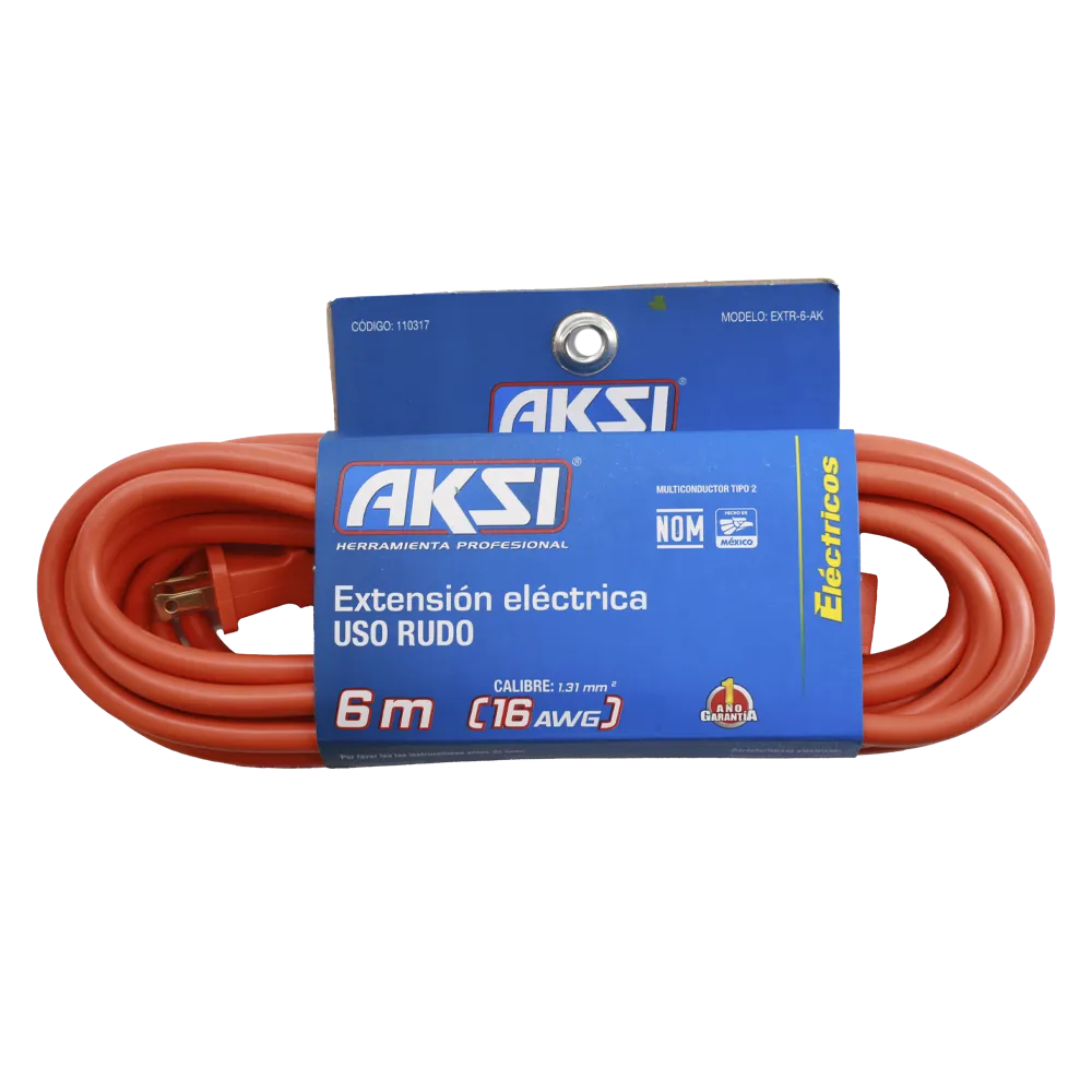 EXTENSION TRIPLE DE USO RUDO 6MTS AKSI 1 PIEZA