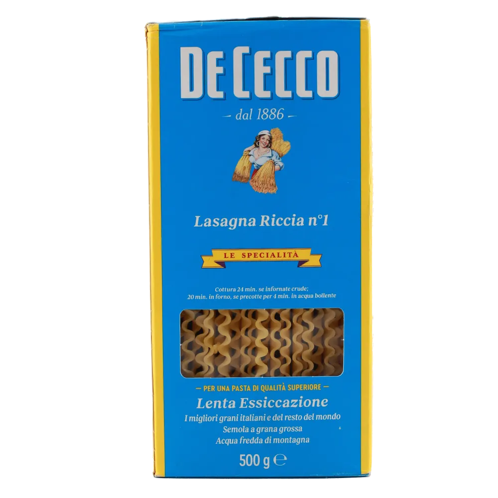 Pasta Lasagna Riccia No. 1 De Cecco 500 Gr