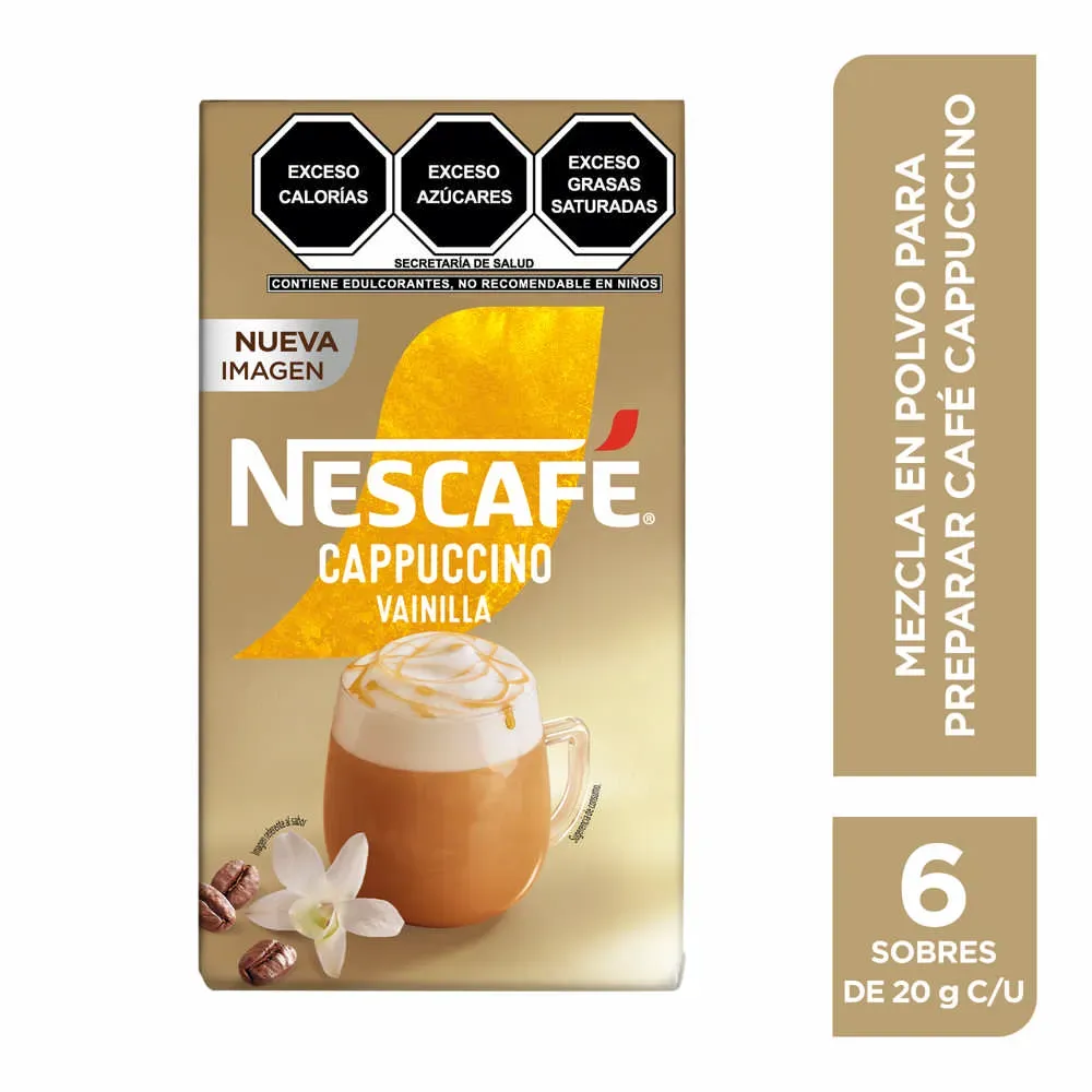 Cafe Capuccino Vainilla 6 Sobres Nescafe 132 g