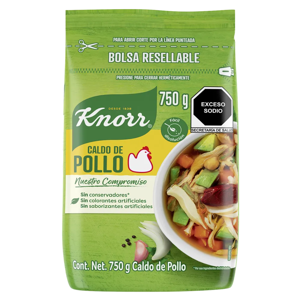 Consome de pollo en Caldo Knorr 750 g