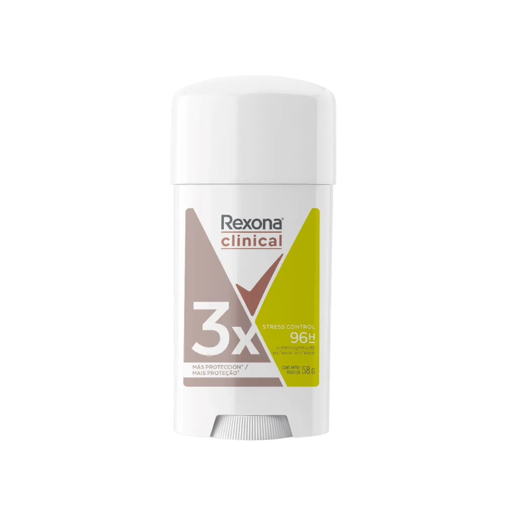 Antitranspirante Clinical Barra Stress Control Rexona 58 g