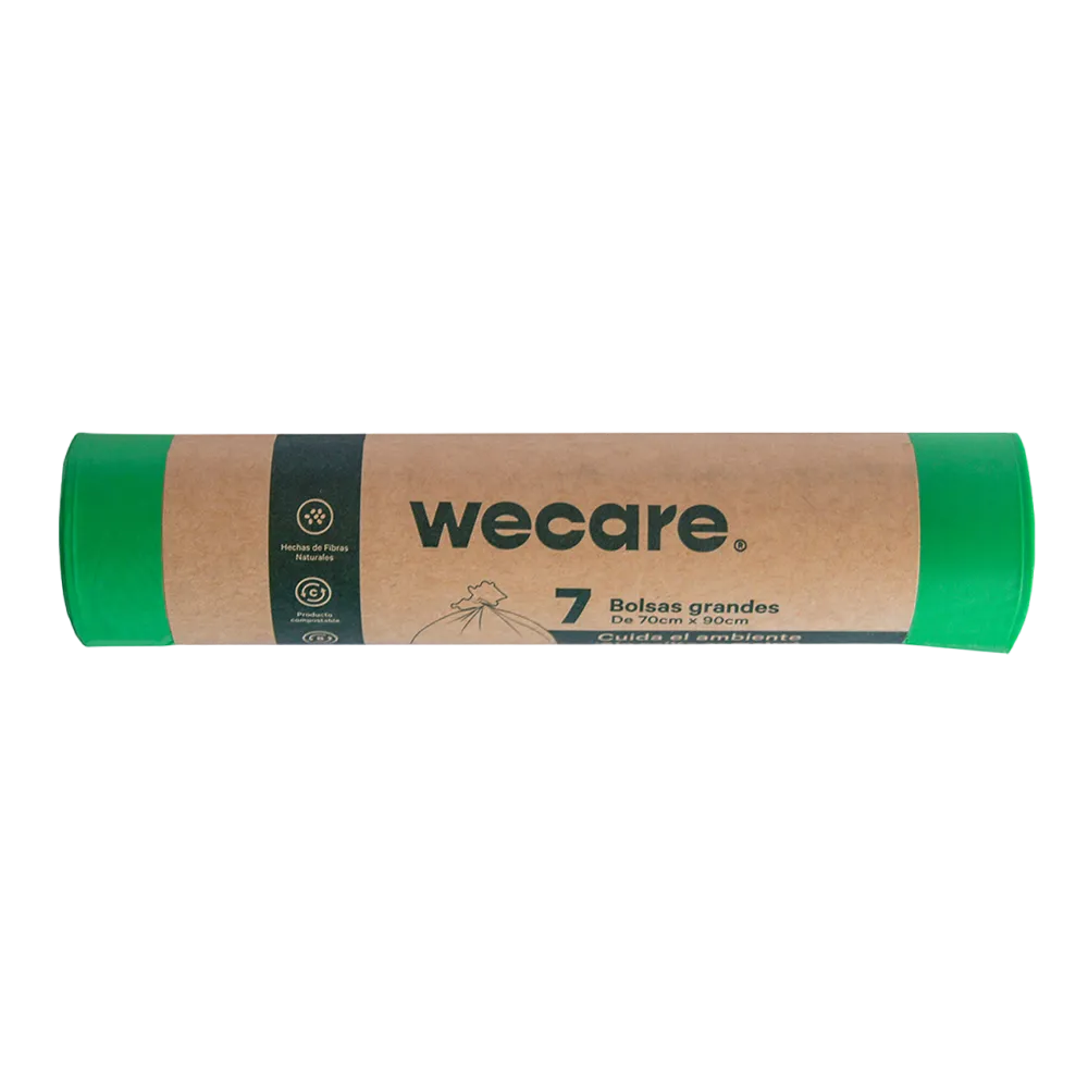 Bolsa Para Basura Rollo G 70X90 Compostable Wecare 7 Pza