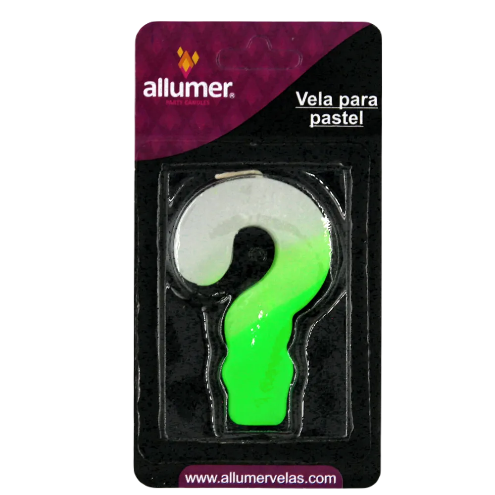 Vela Para Fiesta Numerica Signo De Interrogacion Varios Colores Allumer 1 Pza