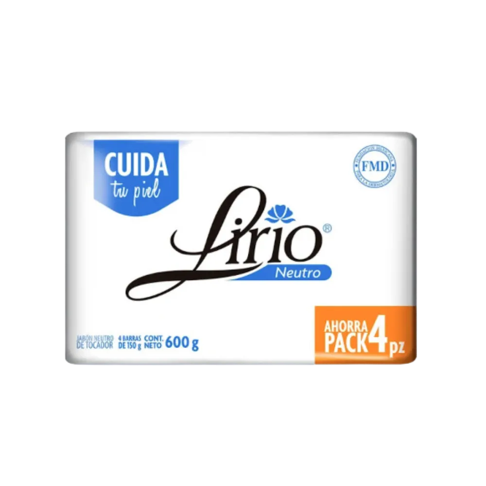 Jabon 4 Pack Neutro Lirio 600 g