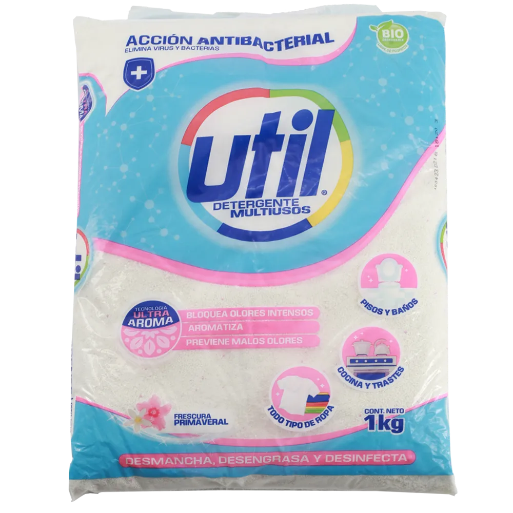 Detergente En Polvo Multiusos frescura primaveral Util 1 kg