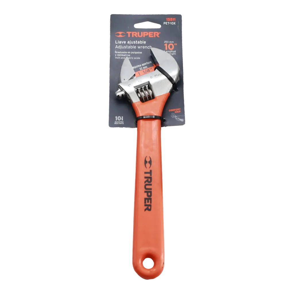 Llave Ajustable (Perico) 10" Cromada Truper 1 Pza