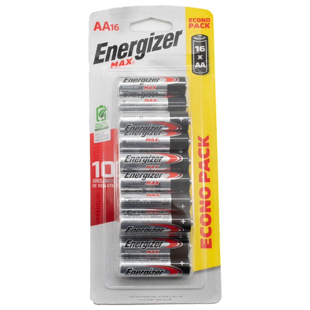 PACK PILAS AA C/16 PZ ENERGIZER 1 PIEZA
