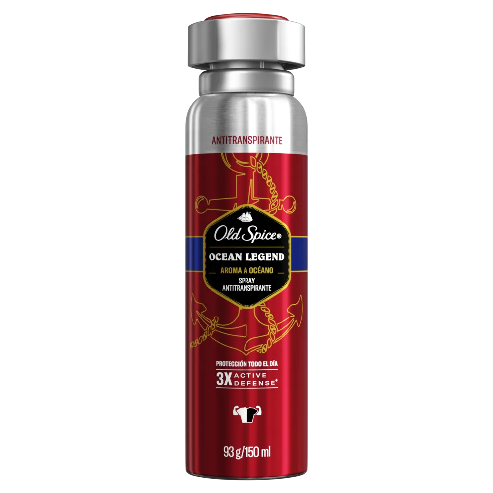 Old Spice Ocean Legend Spray Antitranspirante 93 G Aroma oceano rojo Old Spice 150 Ml