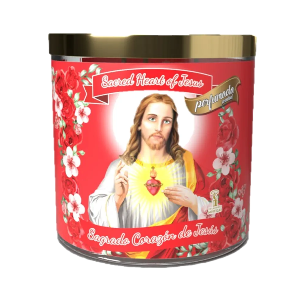 Veladora En Vaso Sagrado Corazon Aroma Red Berries Reed Candle Co 1 Pza