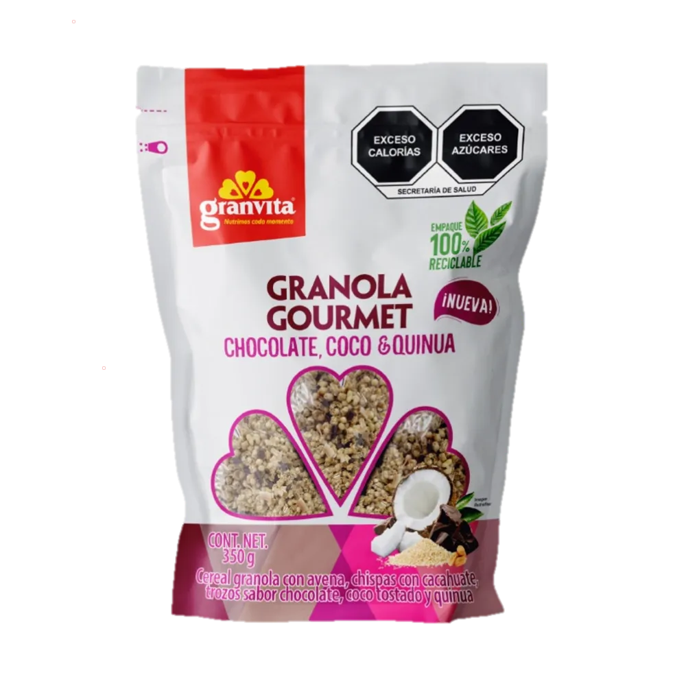 Granola Gourmet Quinoa, Coco Y Chococolate Granvita 350 g