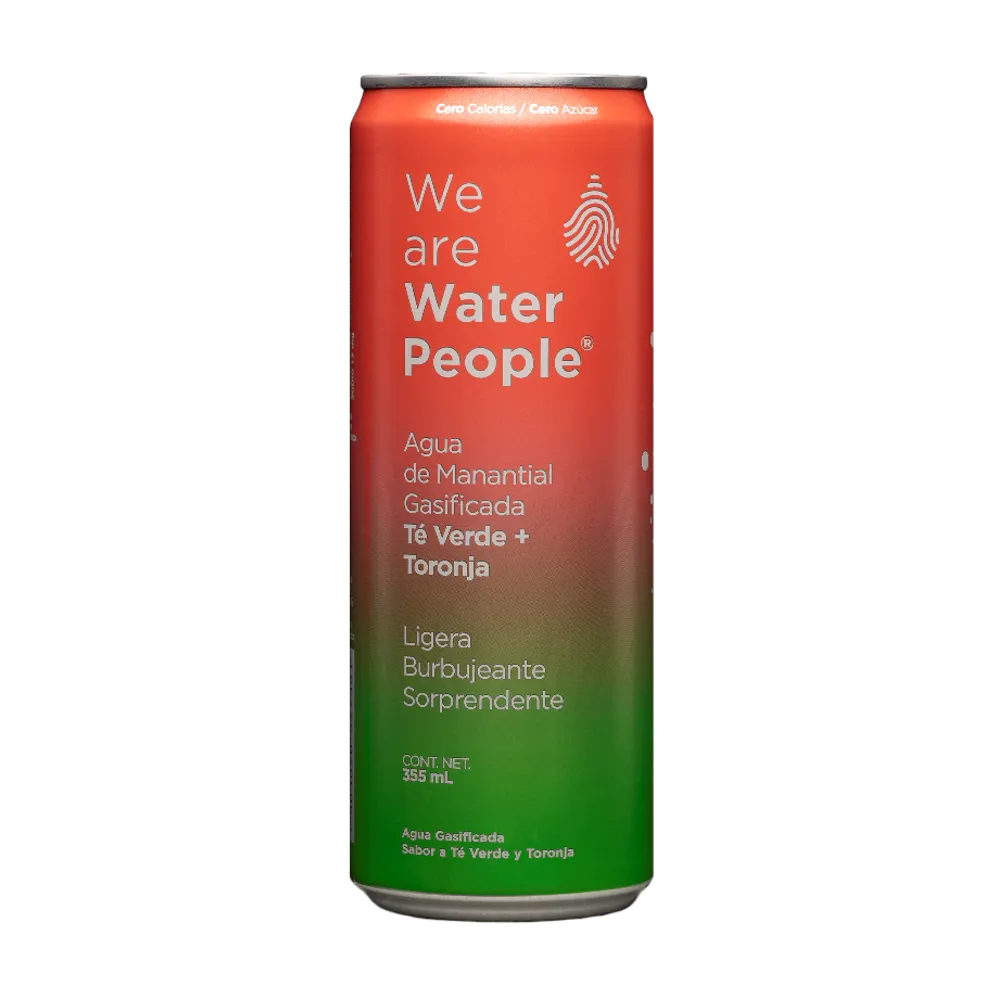 Agua De Manantial Gasificada Lata Te Verde Y Toronja Water People 355 Ml