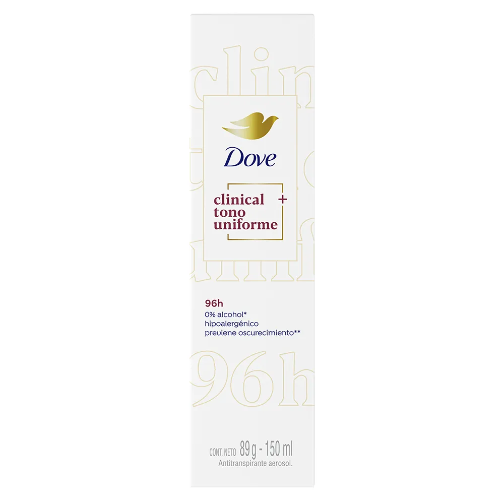 Antitranspirante Aerosol Clinical + Tono Unif Dove 89 g