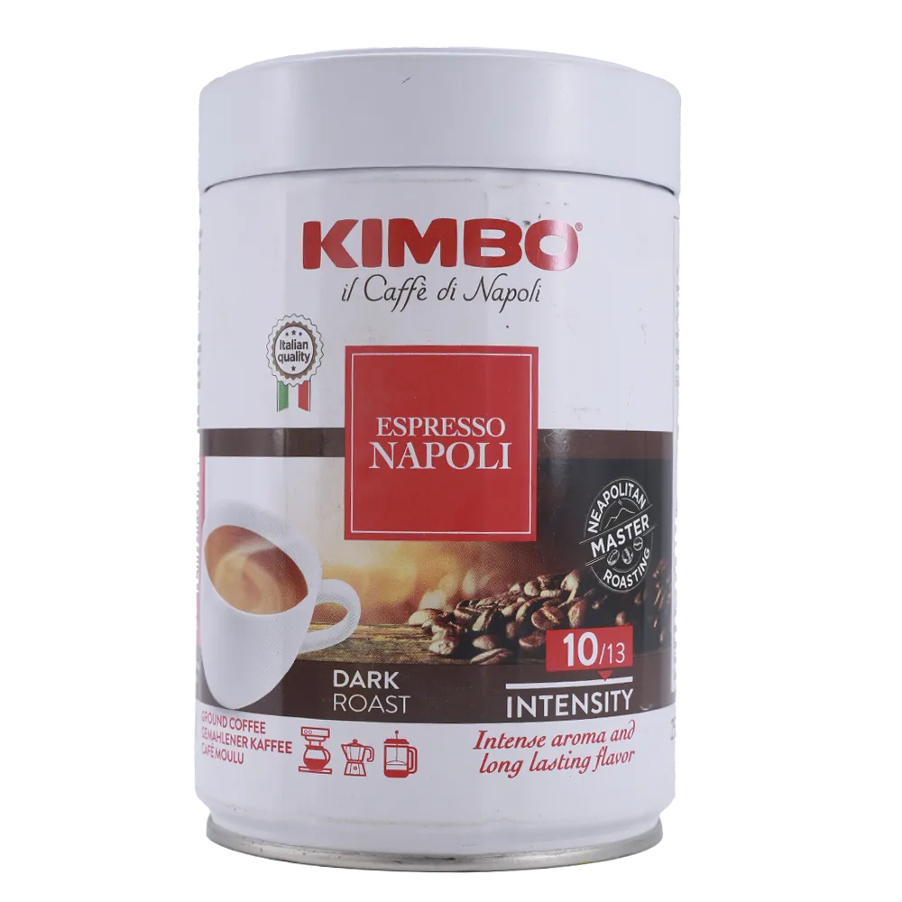 Cafe Tostado Y Molido Espresso Lata Espresso Napoles Kimbo 250 g