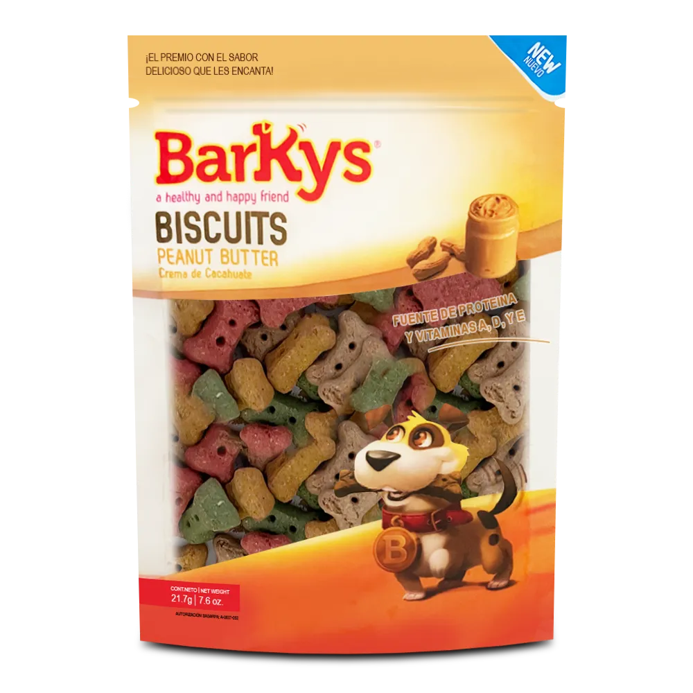 Botana Galleta Para Perro Crema De Cacahuate Barkys 217 g