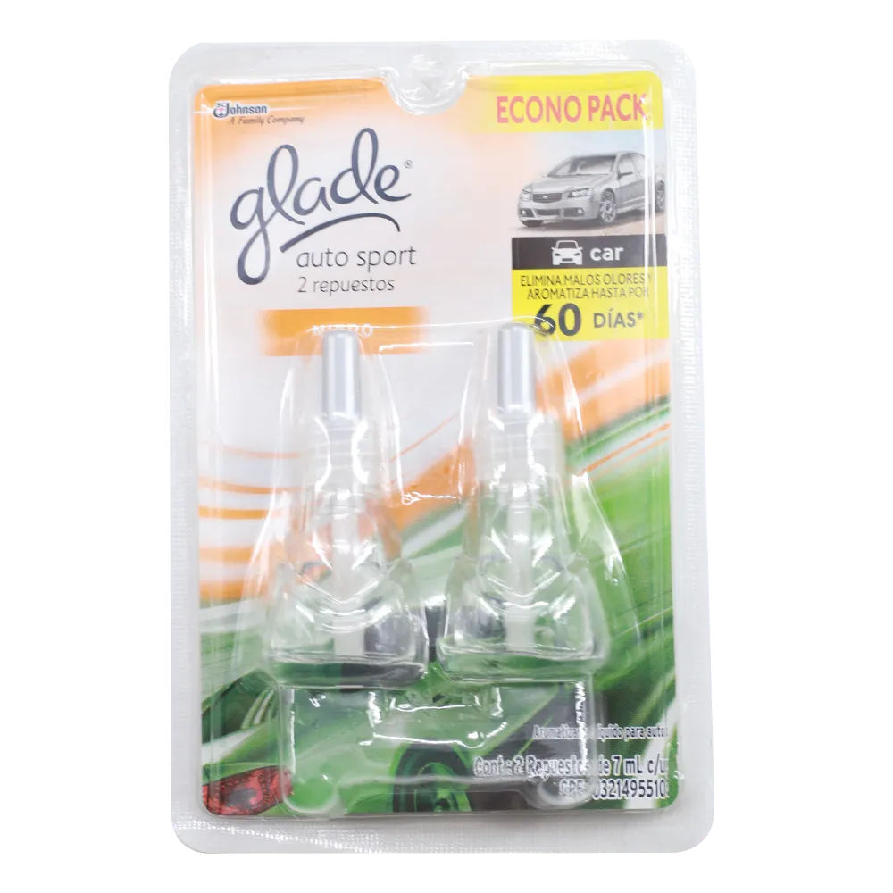 Aromatizante Para Auto Sport Repuesto X2 Nitro Glade 14 Ml