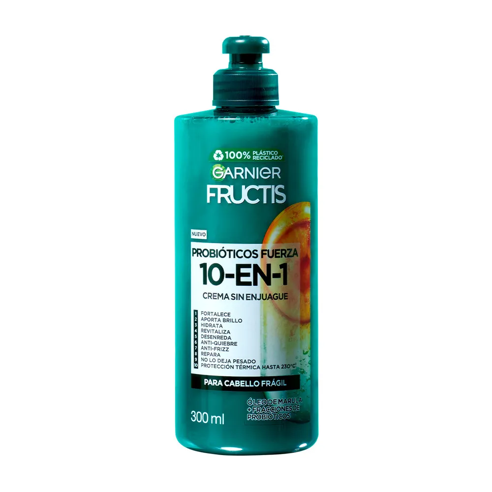 Crema Para peinar 10En1 Probioticos Fuerza Fructis 300 Ml