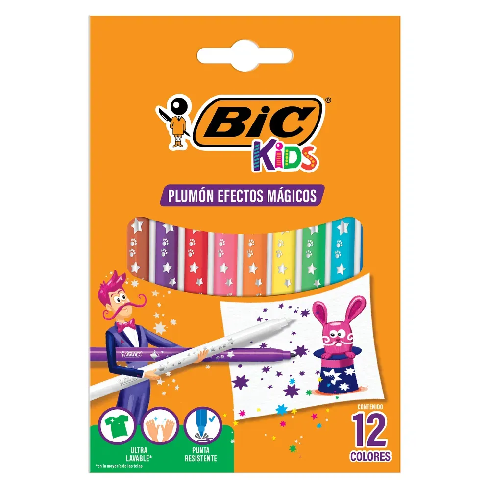 PLUMONES MAGICOS LAVABLES 12 PZ BIC 1 PIEZA