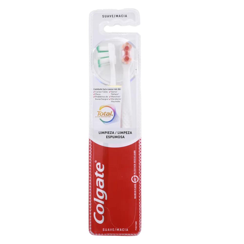 Cepillo Dental 2 Pack LimPza Espumosa Suave Colgate 2 Pza