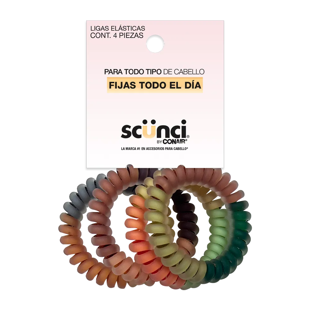 Ligas Spirals Multicolor Scunci 4 Pza