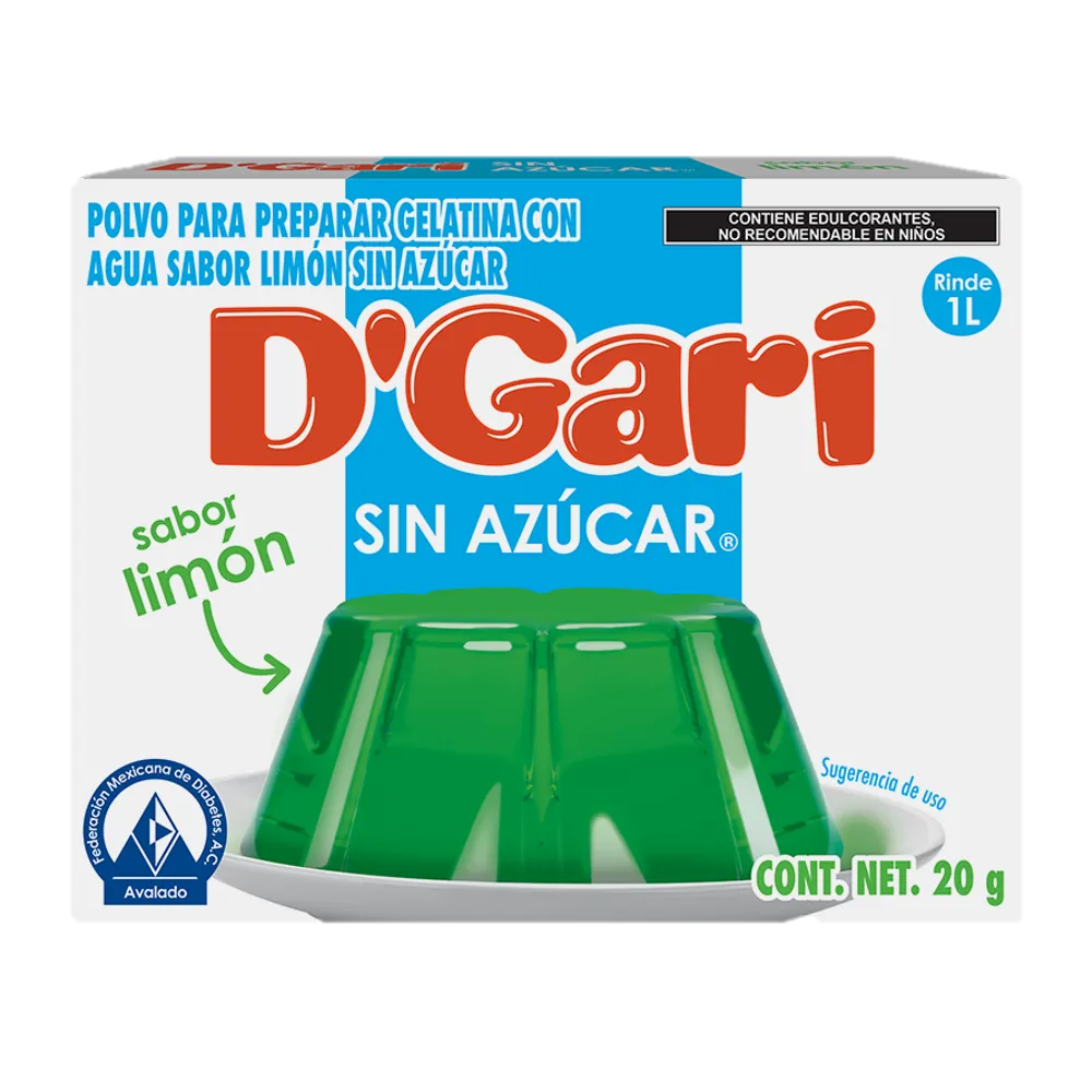 Gelatina Sin Azucar Limon Dgari 20 Gr