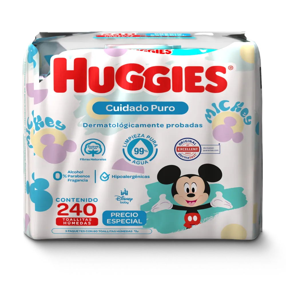 3Pack Toallitas Humedas Cuidado Puro Huggies 80 Pz