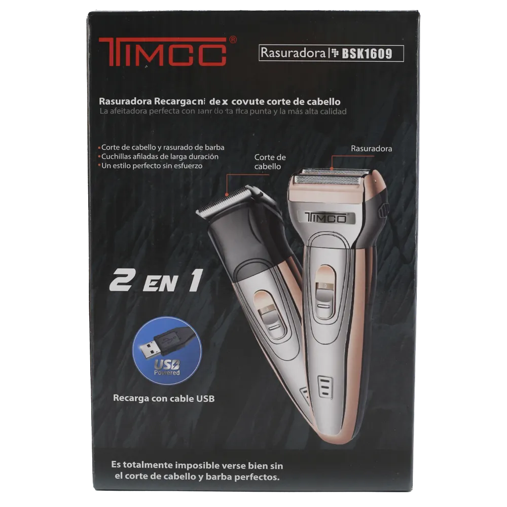 Rasuradura Recargable 2 En 1 Timco 1 Pz