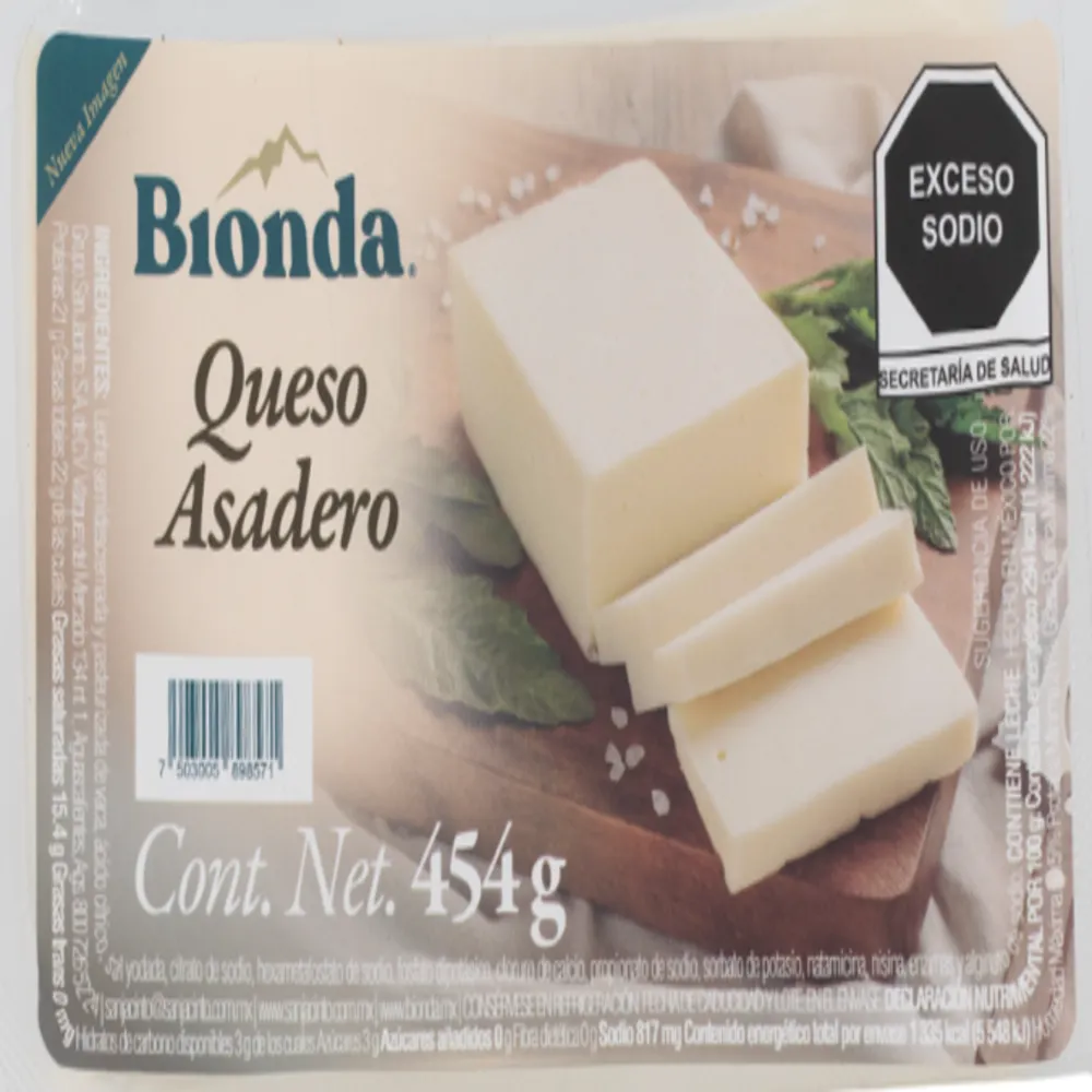 Queso Asadero Ranchero Bionda 450 Gr