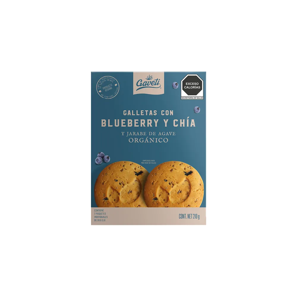 GALLETAS BLUEBERRY CON CHIA GAVETI 210 GRAMOS