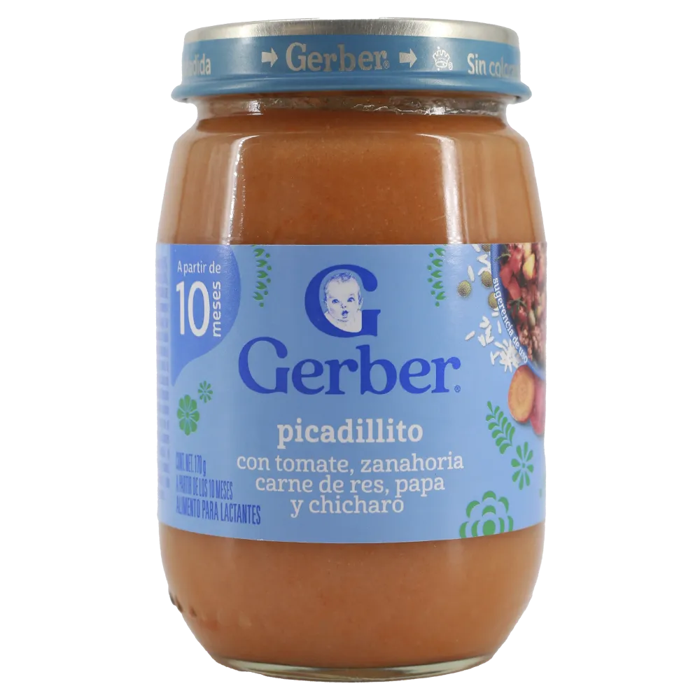 PAPILLA TERCERA ETAPA PICADILLO GERBER 170 GRAMOS