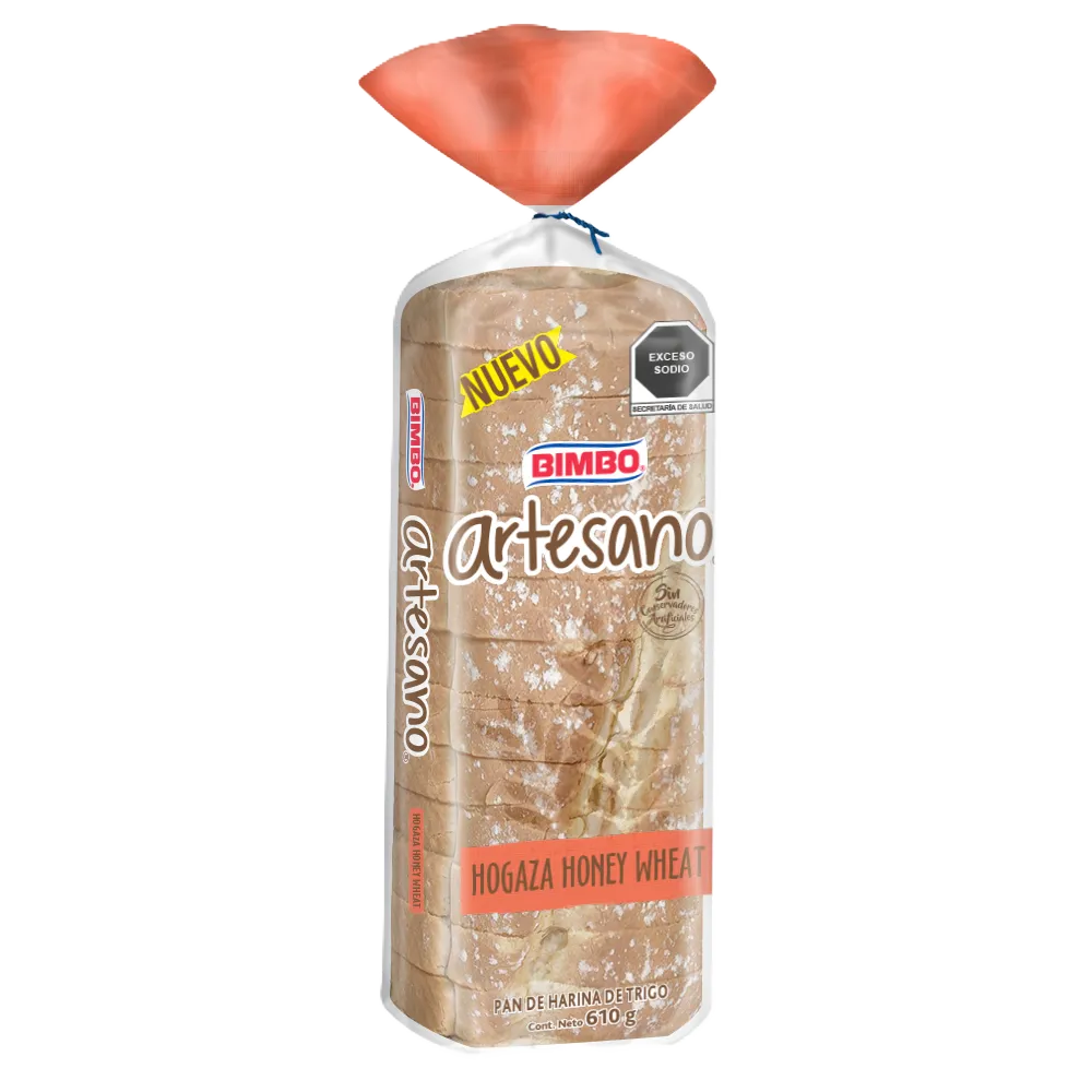 PAN ARTESANO HONEY WHEAT BIMBO 610 GRAMOS
