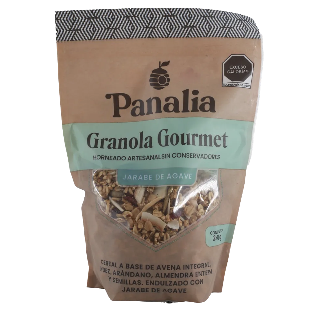 GRANOLA GOURMET ARTESANAL JARABE DE AGAVE PANALIA 340 GRAMOS