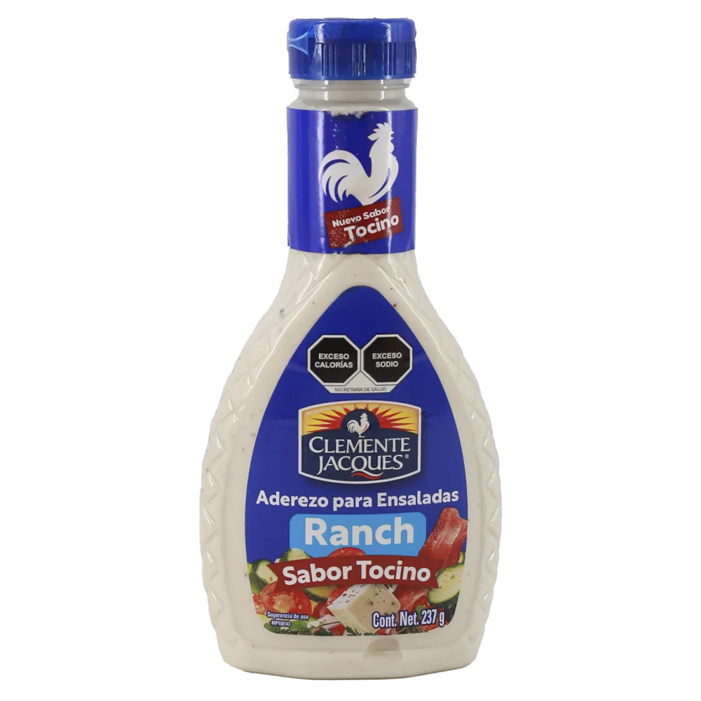 ADEREZO PARA ENSALADA RANCH SABOR TOCINO CLEMENTE JAQUES 237 GRAMOS
