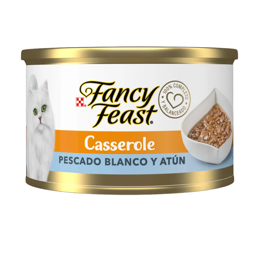 ALIMENTO HUMEDO PARA GATO PESCADO BLANCO Y ATÚ FANCY FEAST 85 GRAMOS