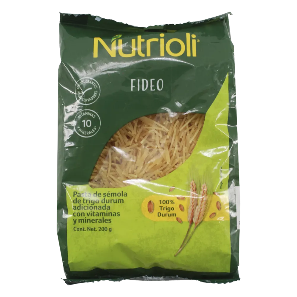 PASTA PARA SOPA FIDEO NUTRIOLI 200 GRAMOS