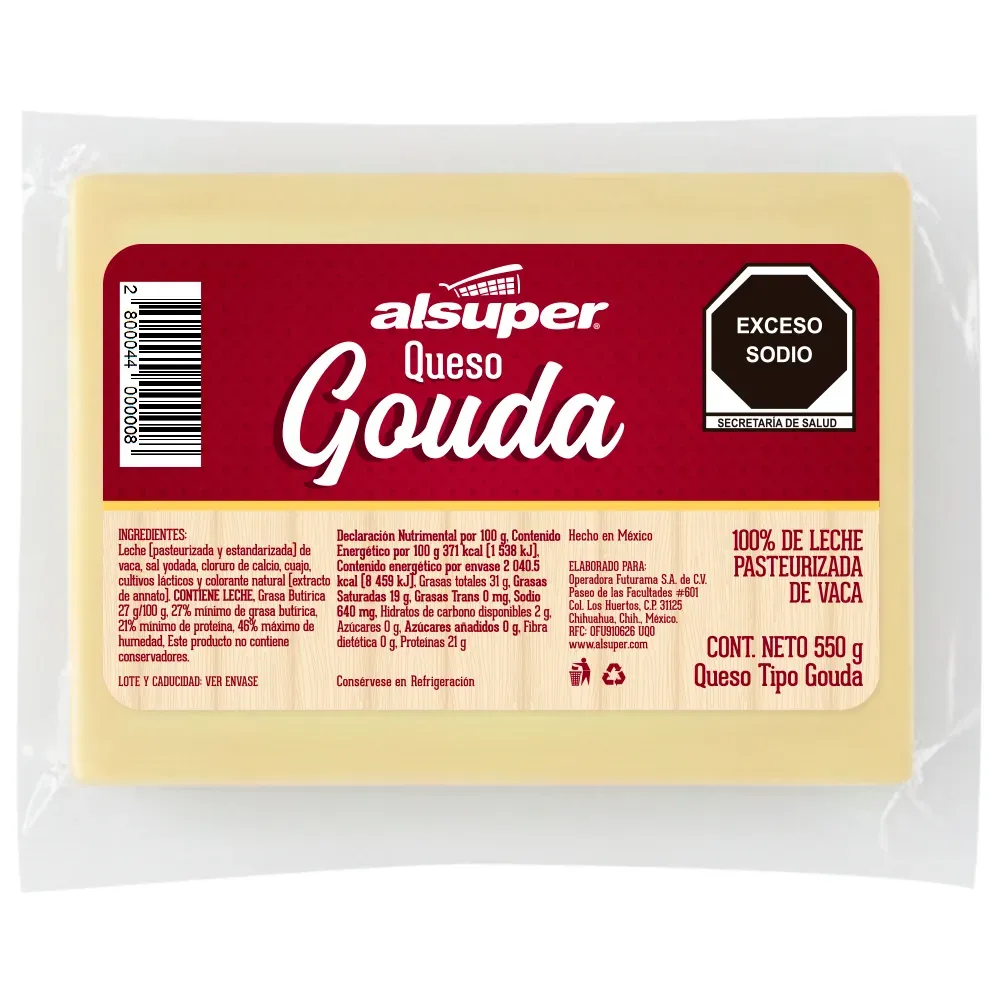 QUESO GOUDA ALSUPER 550 GRAMOS