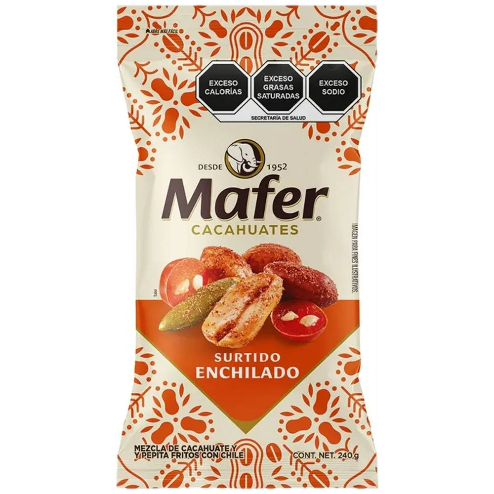 CACAHUATES SURTIDO ENCHILADO MAFER 240 GRAMOS