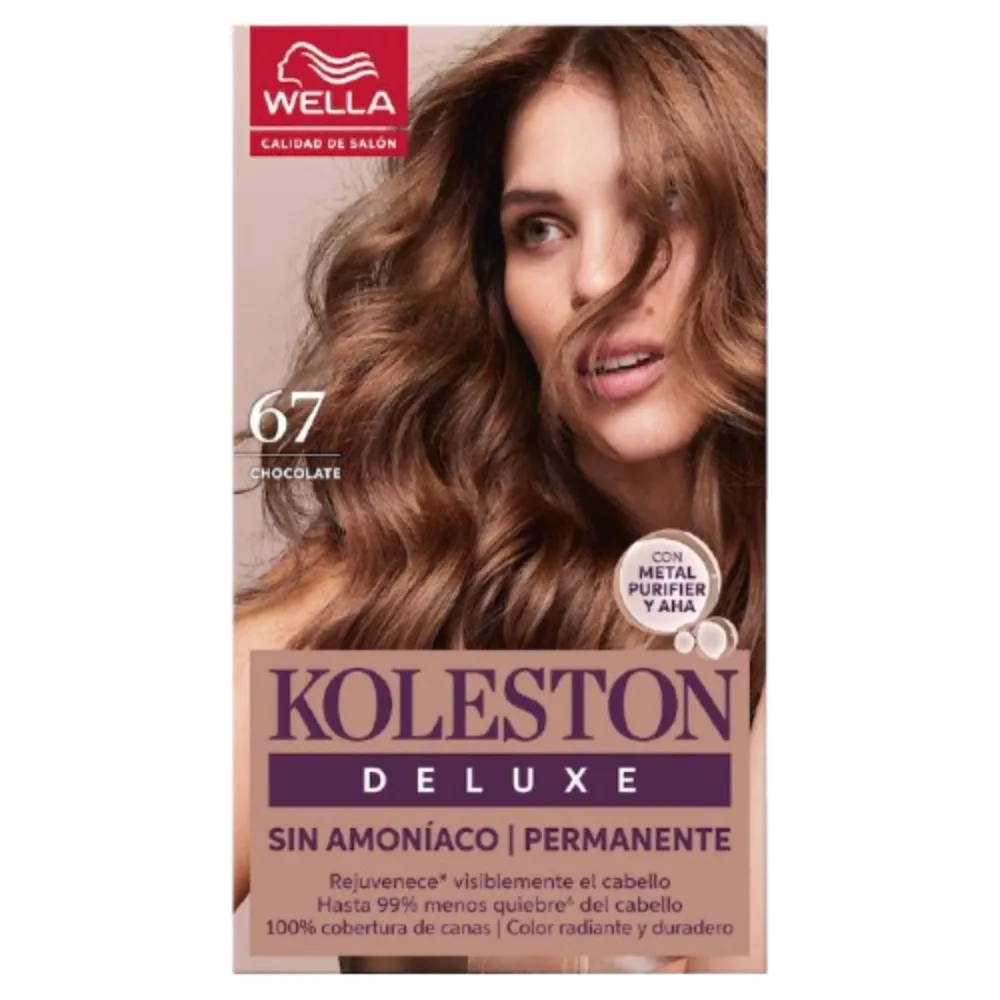 TINTE PARA CABELLO SIN AMONIACO TONO 67 CHOCOLATE KOLESTON DELUXE 1 PIEZA