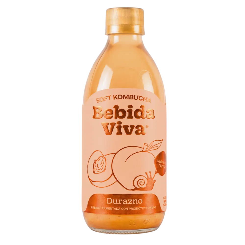 KOMBUCHA DURAZNO BEBIDA VIVA 377 MILILI