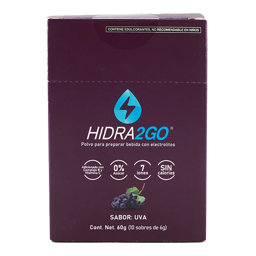 BEBIDA EN POLVO CON ELECTROLITOS UVA HIDRA2GO 60 GRAMOS