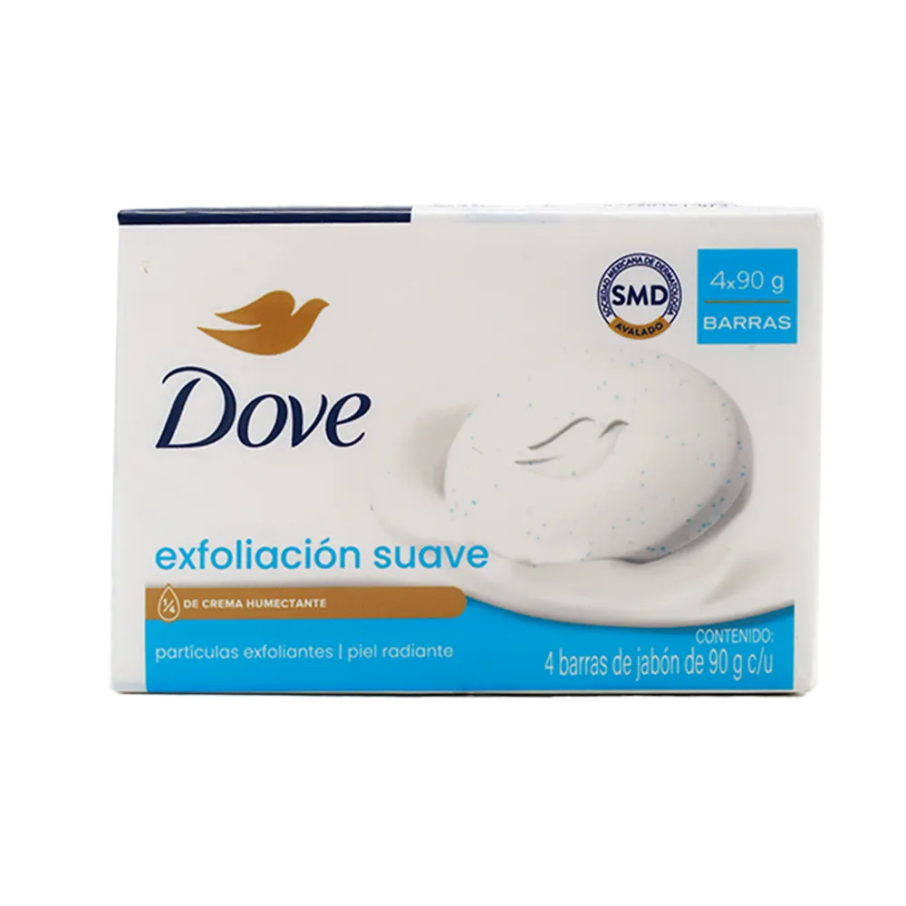 JABON BARRA 4 PACK EXFOLIACION SUAVE DOVE 4 PIEZA