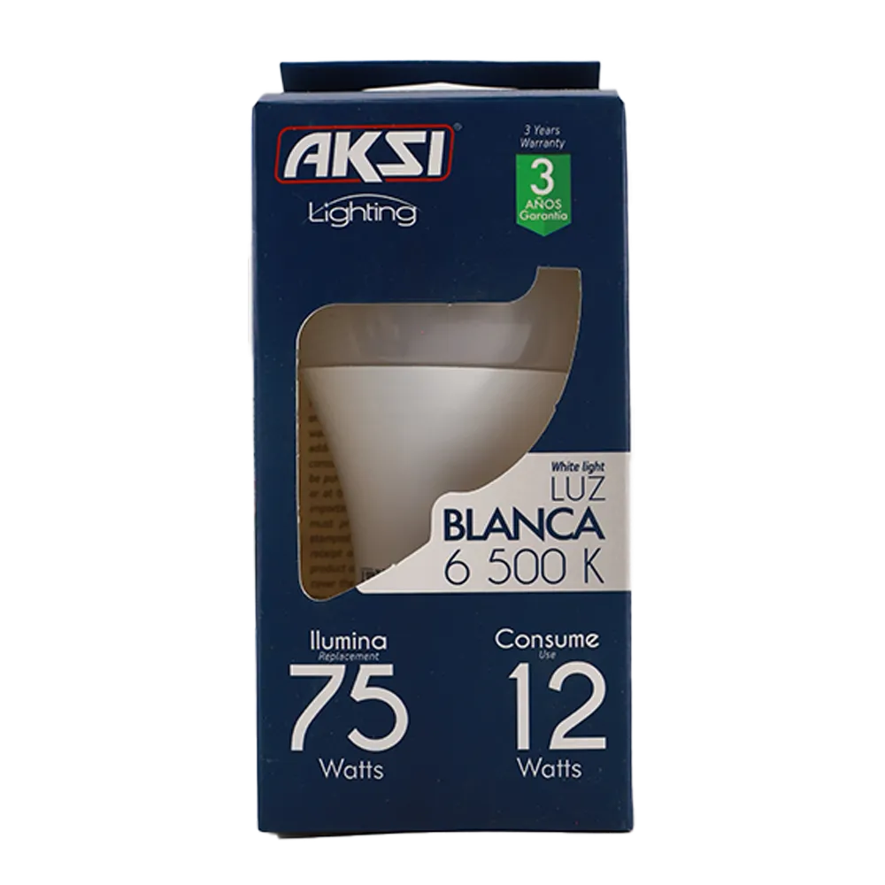 FOCO LED A19 12W LUZ BLANCA AKSI 1 PIEZA