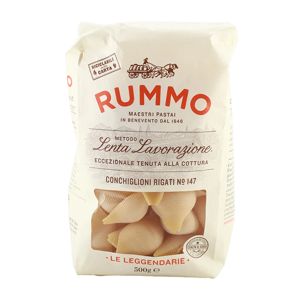 PASTA CONCHIGLIONI RIGATI RUMMO 500 GRAMOS