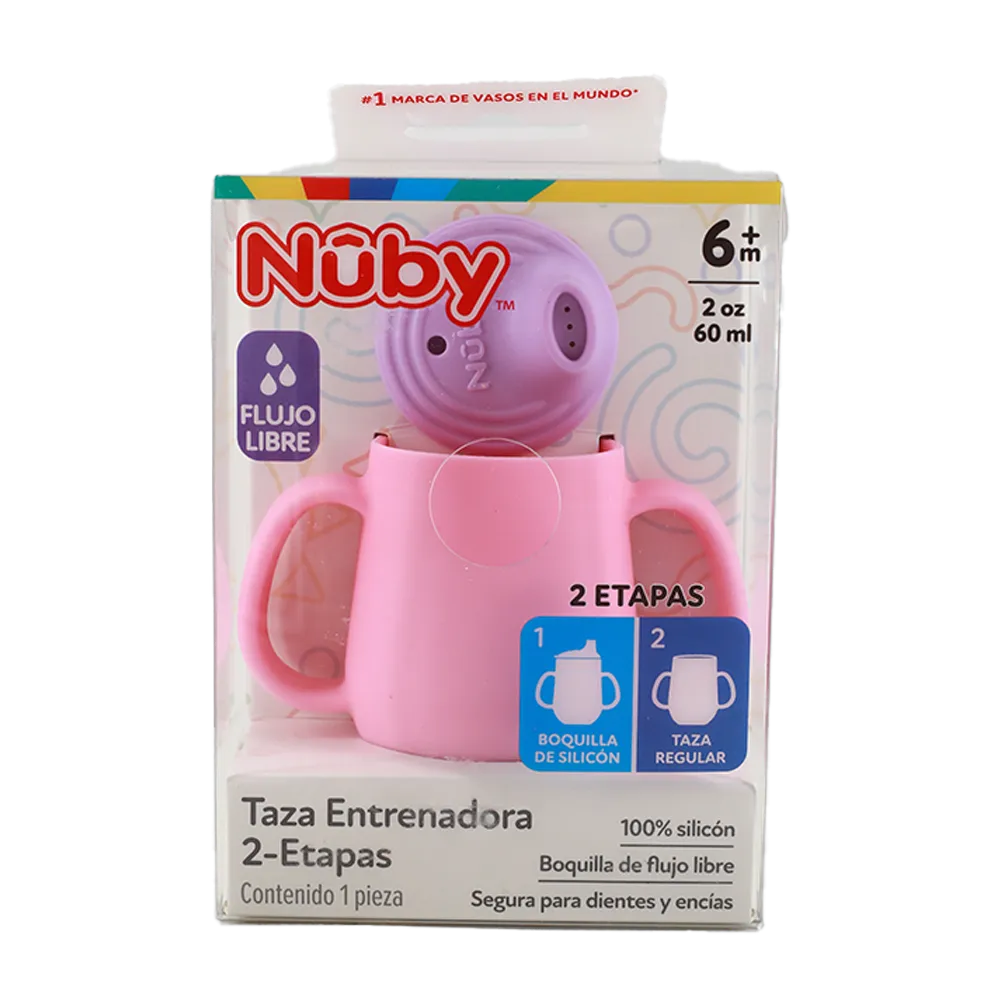 TAZA ENTRENADORA DE SILICON 2-ETAPAS NUBY 60 MILILIT
