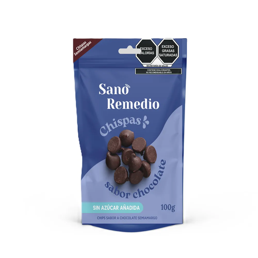 CHISPAS SABOR CHOCOLATE SANO REMEDIO 100 GRAMOS