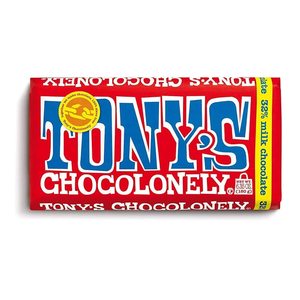 TABLETA DE CHOCOLATE CON LECHE TONY´S 180 GRAMOS