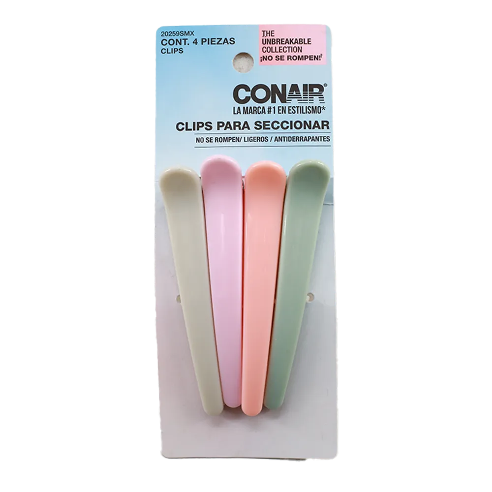 SET DE CLIPS PARA CABELLO TRICOLOR CONAIR 4 PIEZA